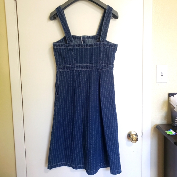 NWT Rachel Antonoff Striped Denim Pinafore Style Button Up Dress - Picture 5 of 5